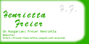 henrietta freier business card